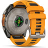 Смарт-часы GARMIN FENIX 8 – 51 мм, AMOLED Sapphire, титан с силиконовым ремешком цвета Spark Orange/Graphite 010-02905-11